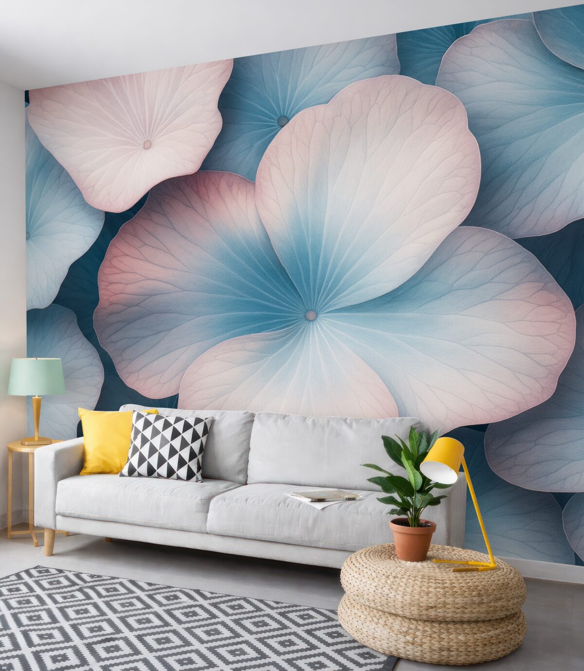 Fototapeta wielkie liście lotosu w subtelnych odcieniach