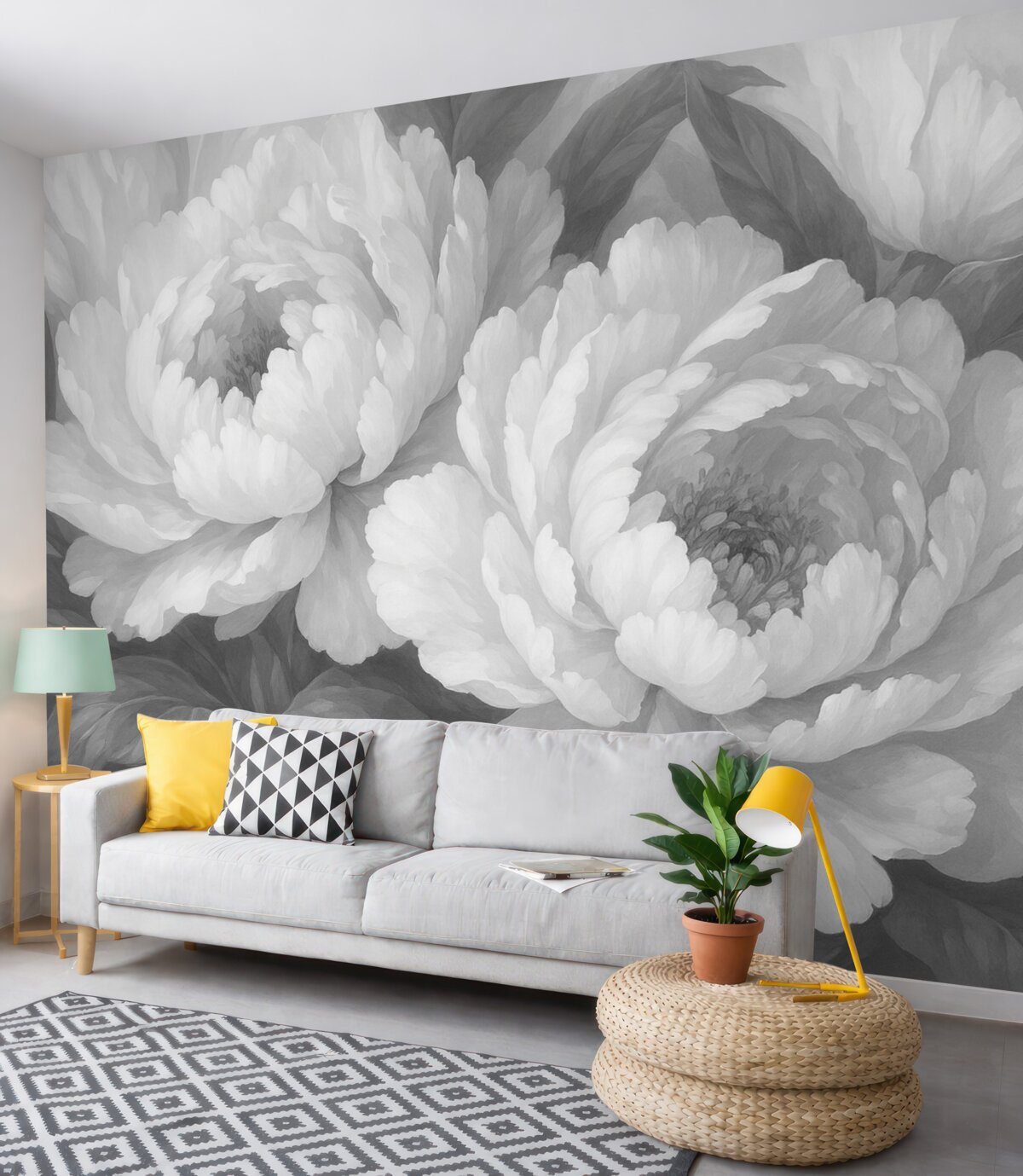 Fototapeta Piwonie w odmianie monochromatycznej.