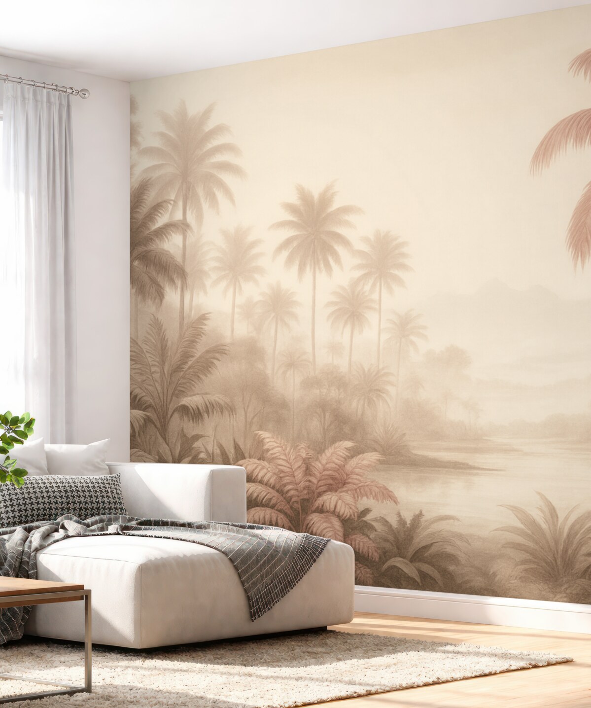 Fototapeta Tropikalny pejzaż w estetyce retro.