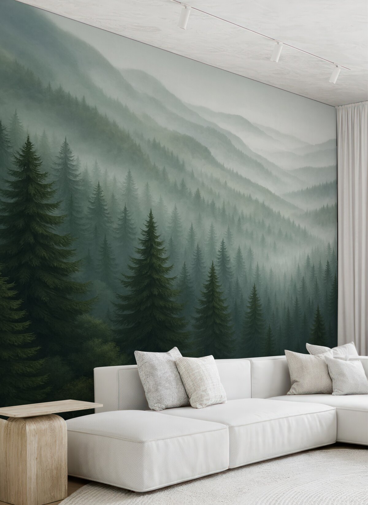 Fototapeta Zamglony zielony las.