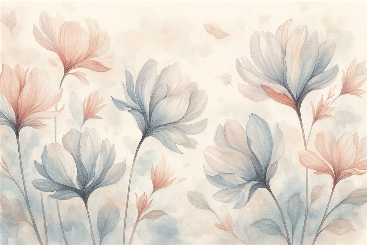 Fototapeta Kwiaty polne w stonowanych odcieniach.