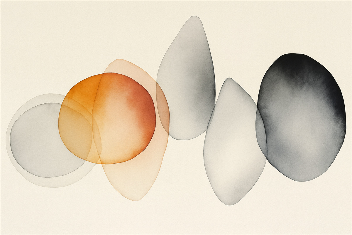 Fototapeta Abstrakcyjna kompozycja plam naśladujących akwarelę.