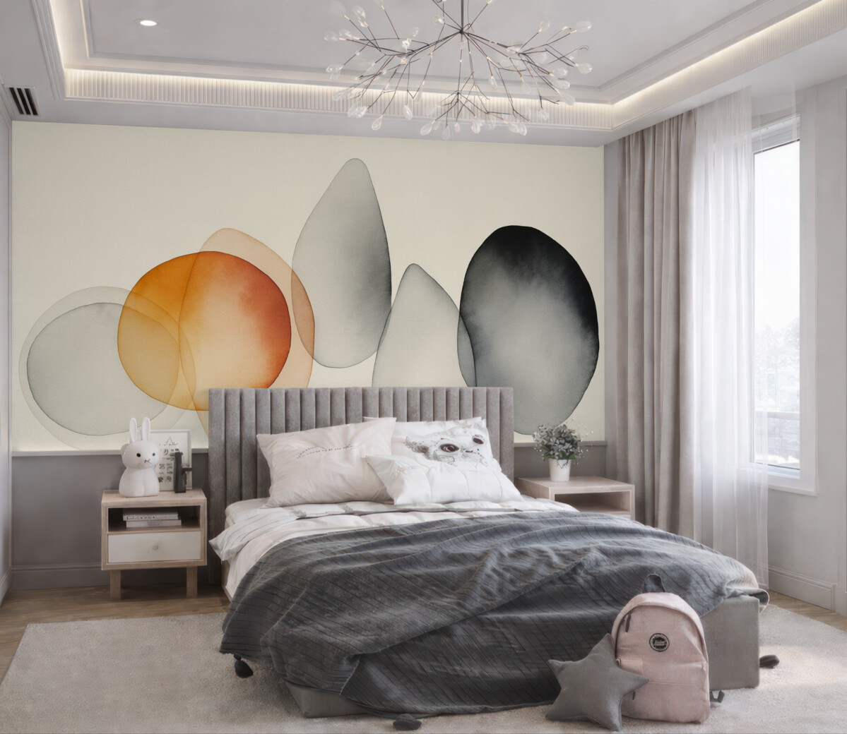 Fototapeta Abstrakcyjna kompozycja plam naśladujących akwarelę.