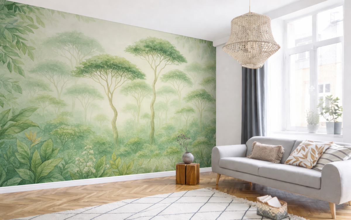 Fototapeta Las tropikalny z zajączkiem.