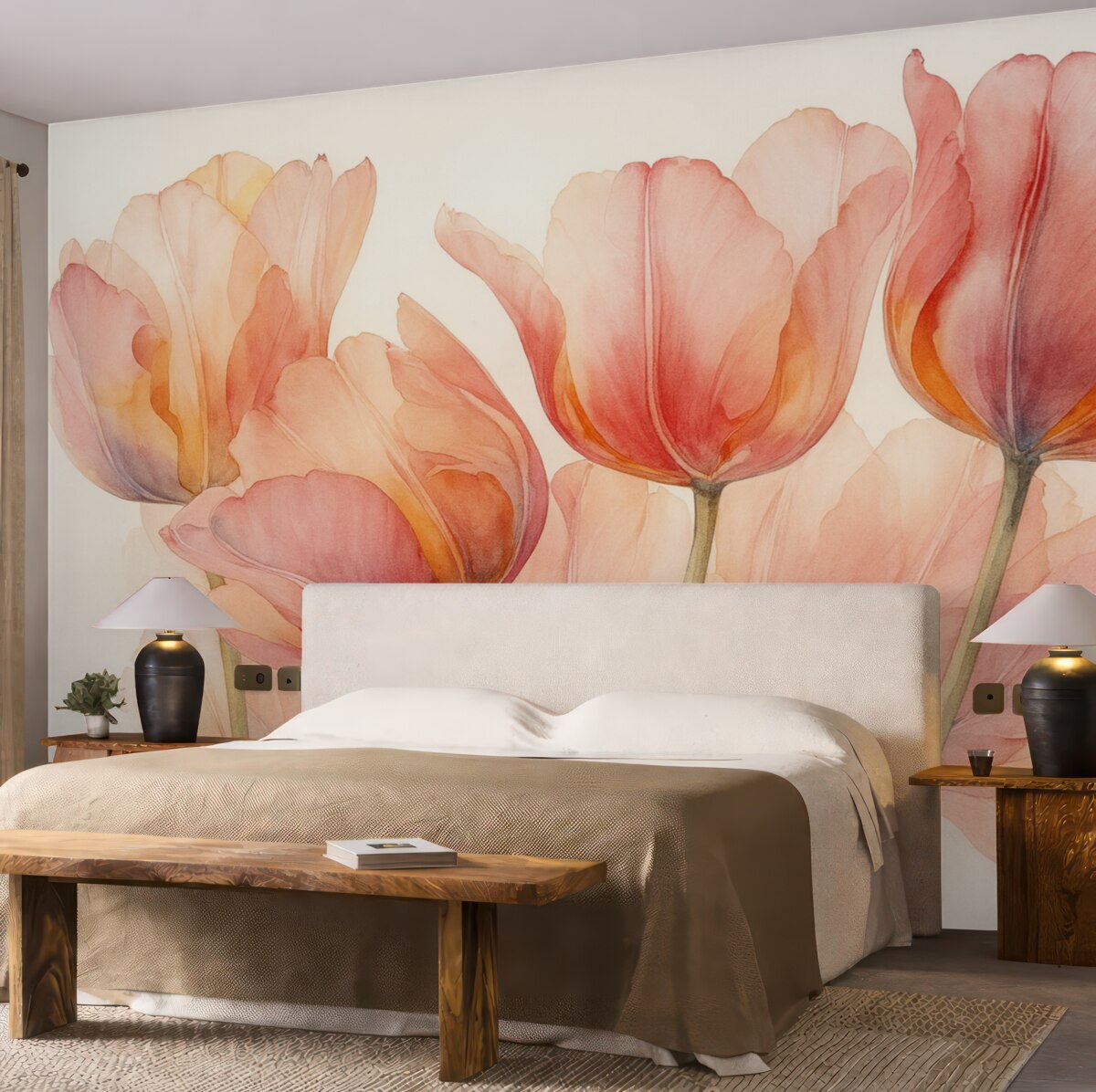 Fototapeta Tulipany w stylu akwareli.