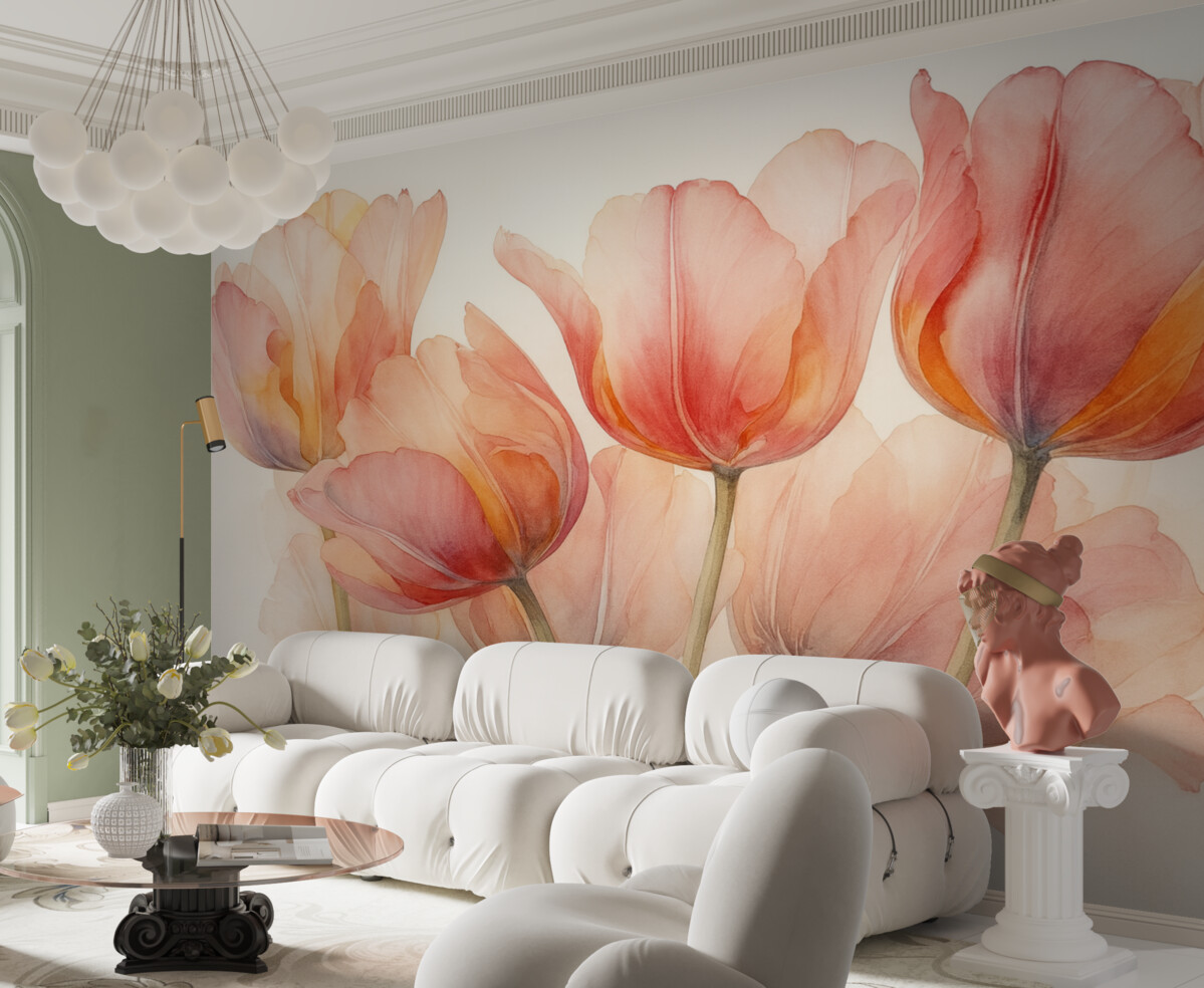 Fototapeta Tulipany w stylu akwareli.