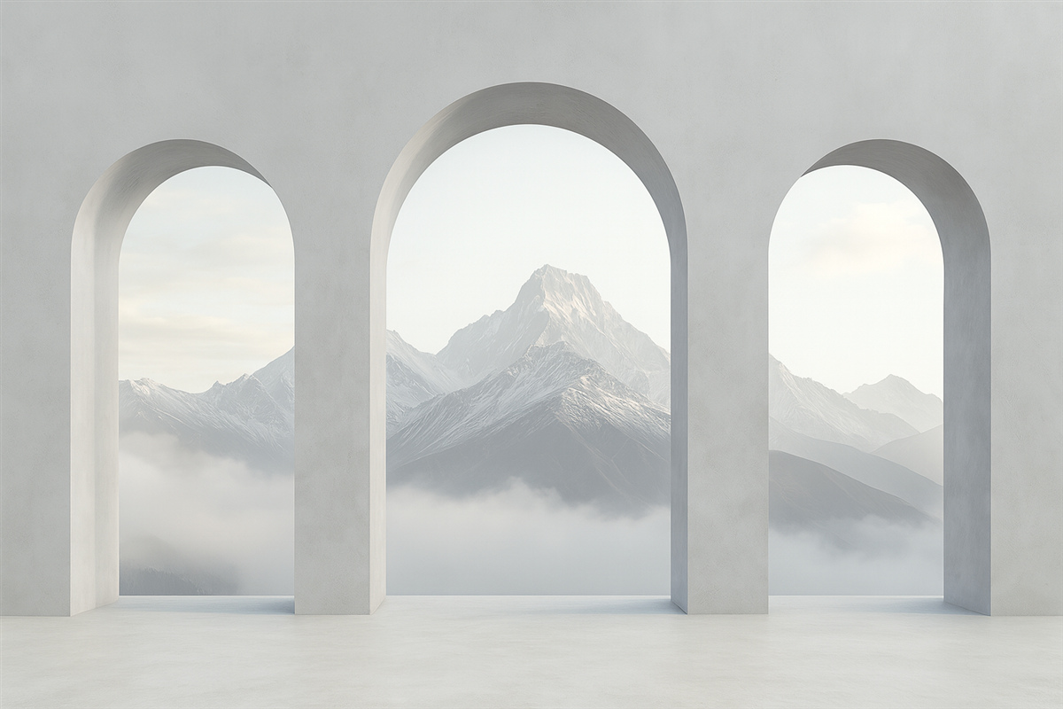 Fototapeta Jasny widok za łukiem.