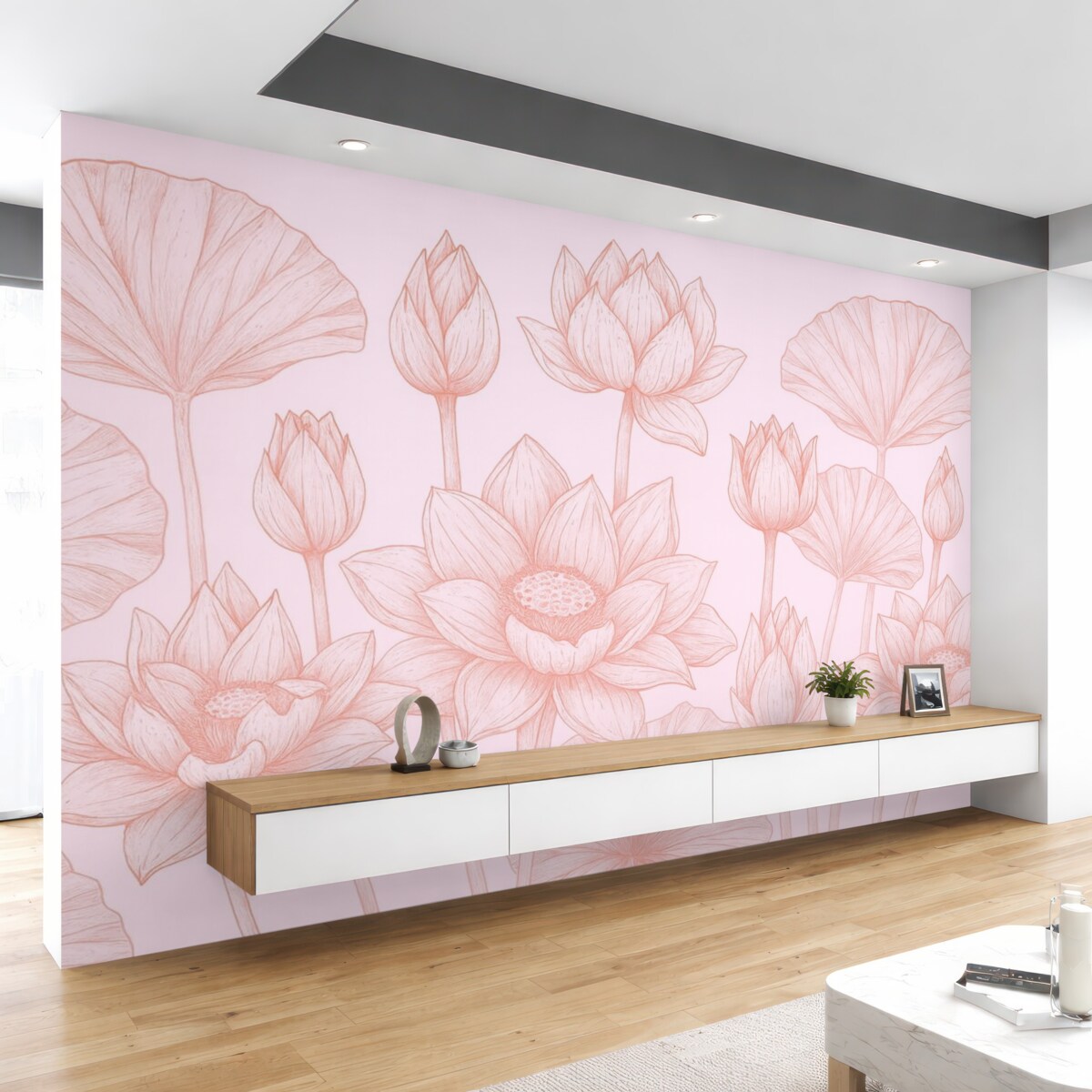 Fototapeta Wielkie kwiaty w kolorach różu.