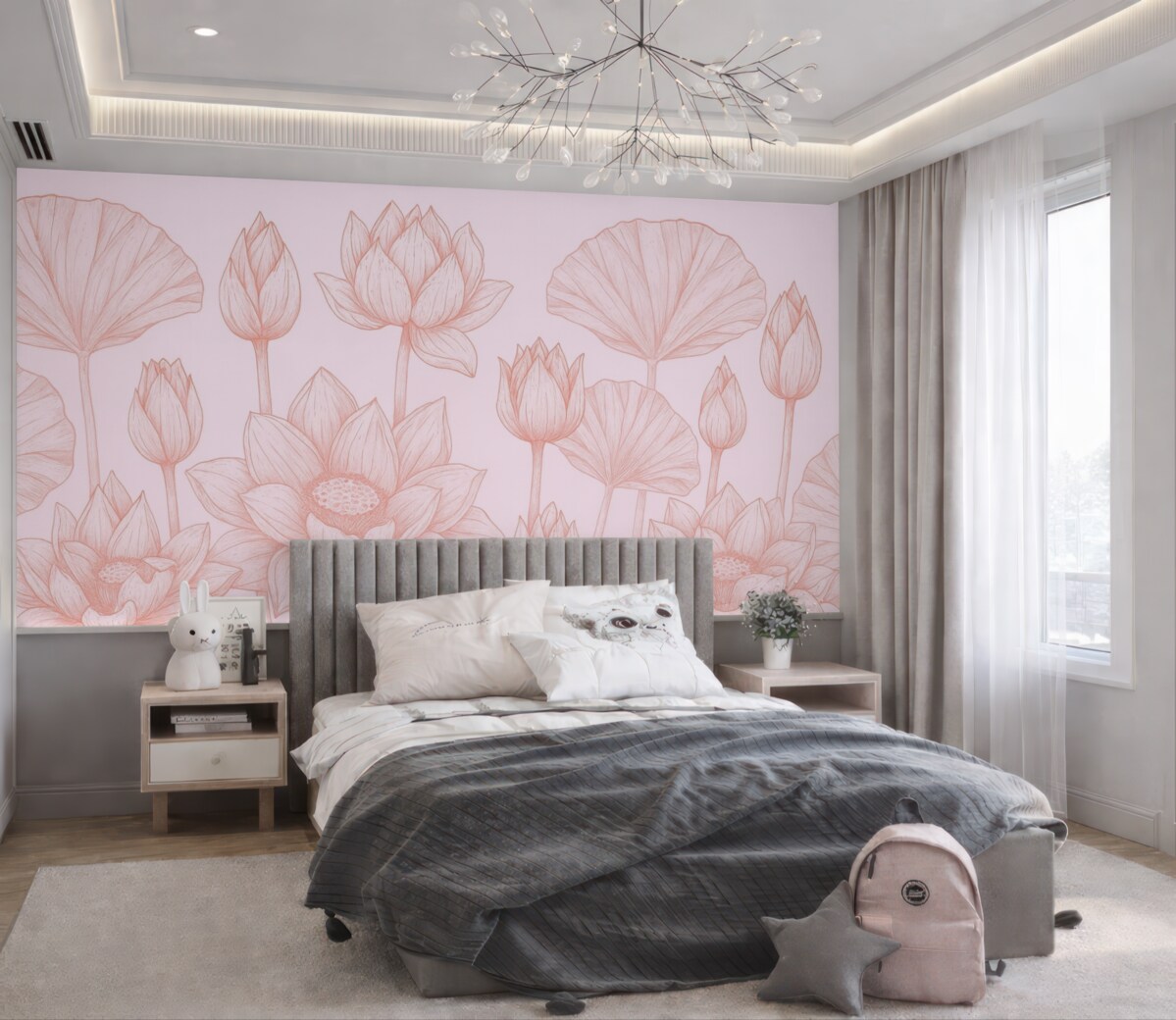 Fototapeta Wielkie kwiaty w kolorach różu.