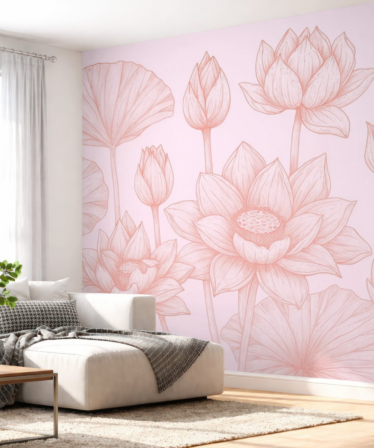 Fototapeta Wielkie kwiaty w kolorach różu.