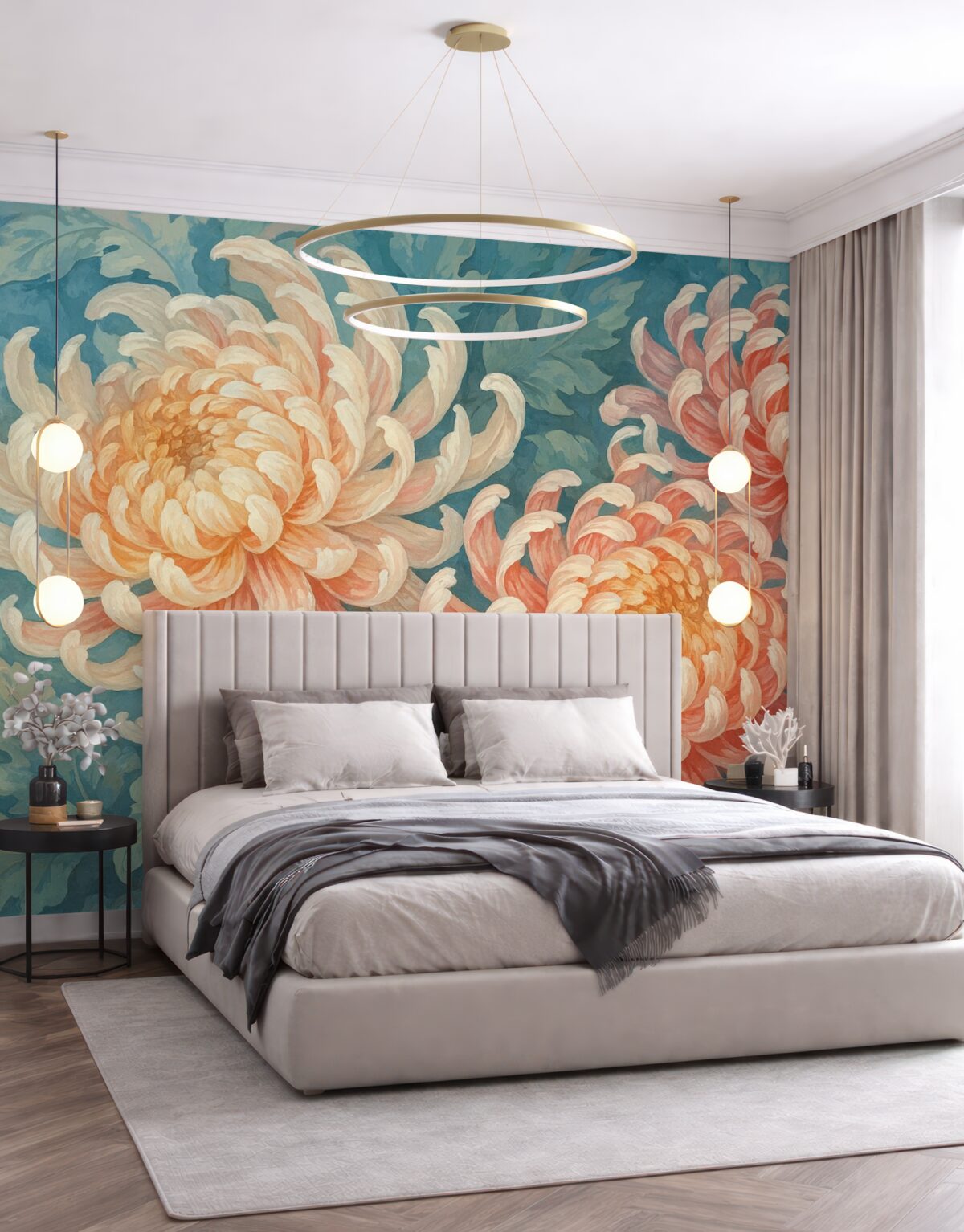 Fototapeta Wielkie kwiaty chryzantemy.