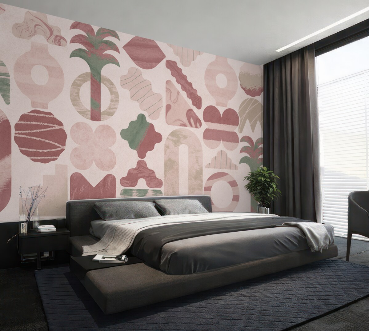 Fototapeta odmienne interesujące formy, współczesna geometria w różowych odcieniach