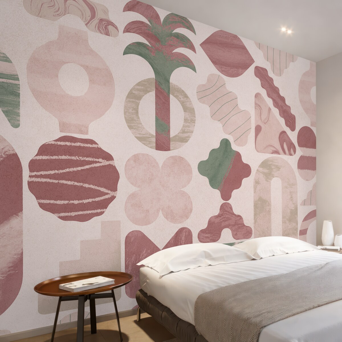 Fototapeta odmienne interesujące formy, współczesna geometria w różowych odcieniach