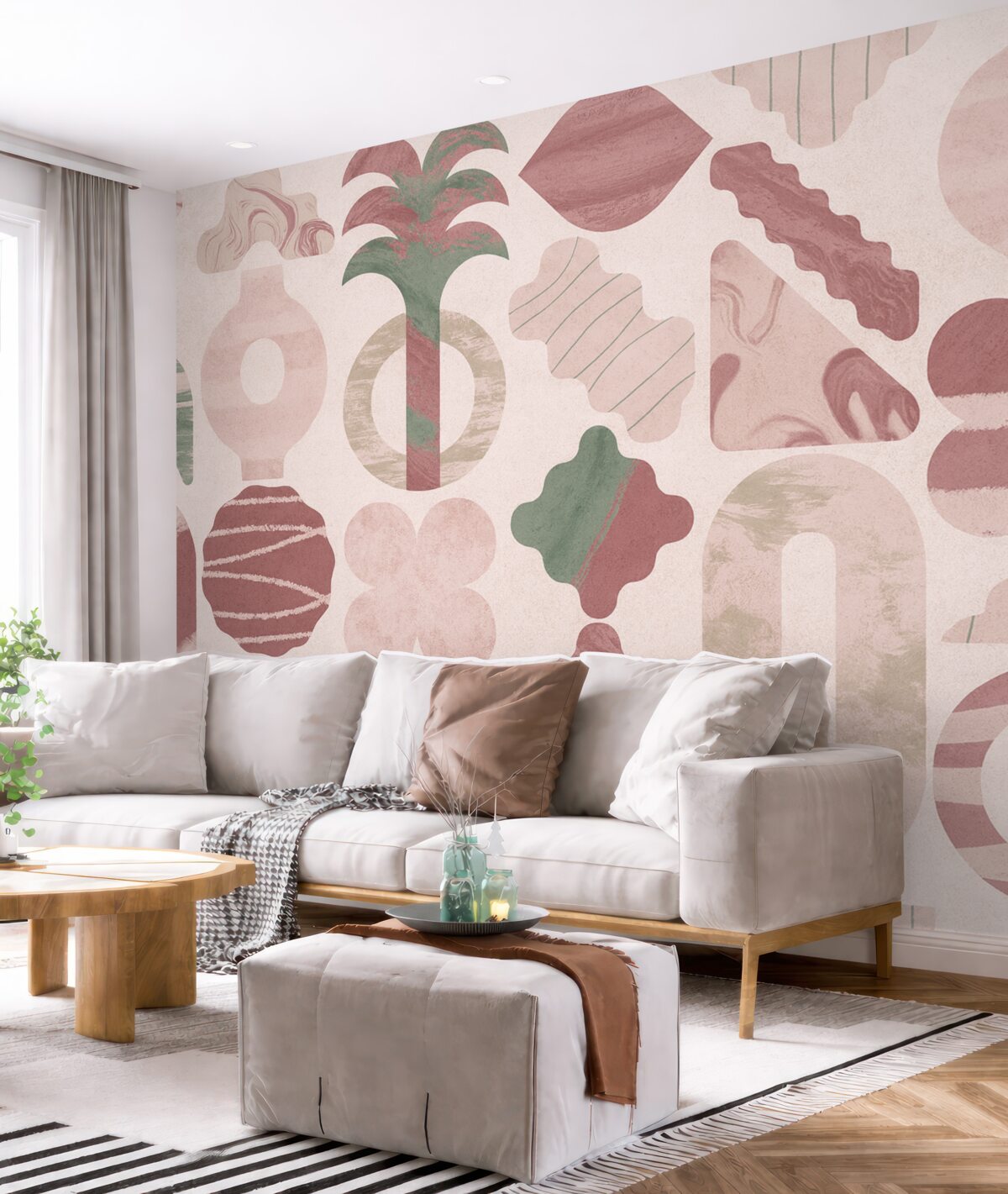 Fototapeta odmienne interesujące formy, współczesna geometria w różowych odcieniach