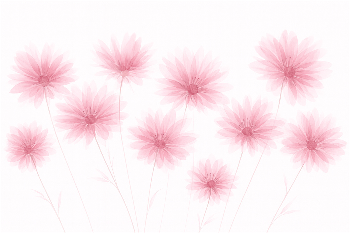 Fototapeta Różowe kwiaty na jasnej powierzchni.