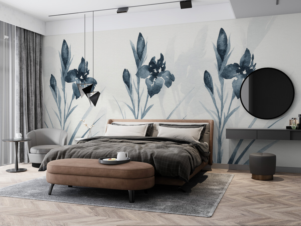 Fototapeta rozległe niebieskie irysy