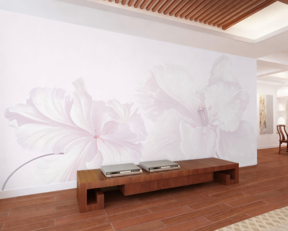 Fototapeta spore różowe kwiaty