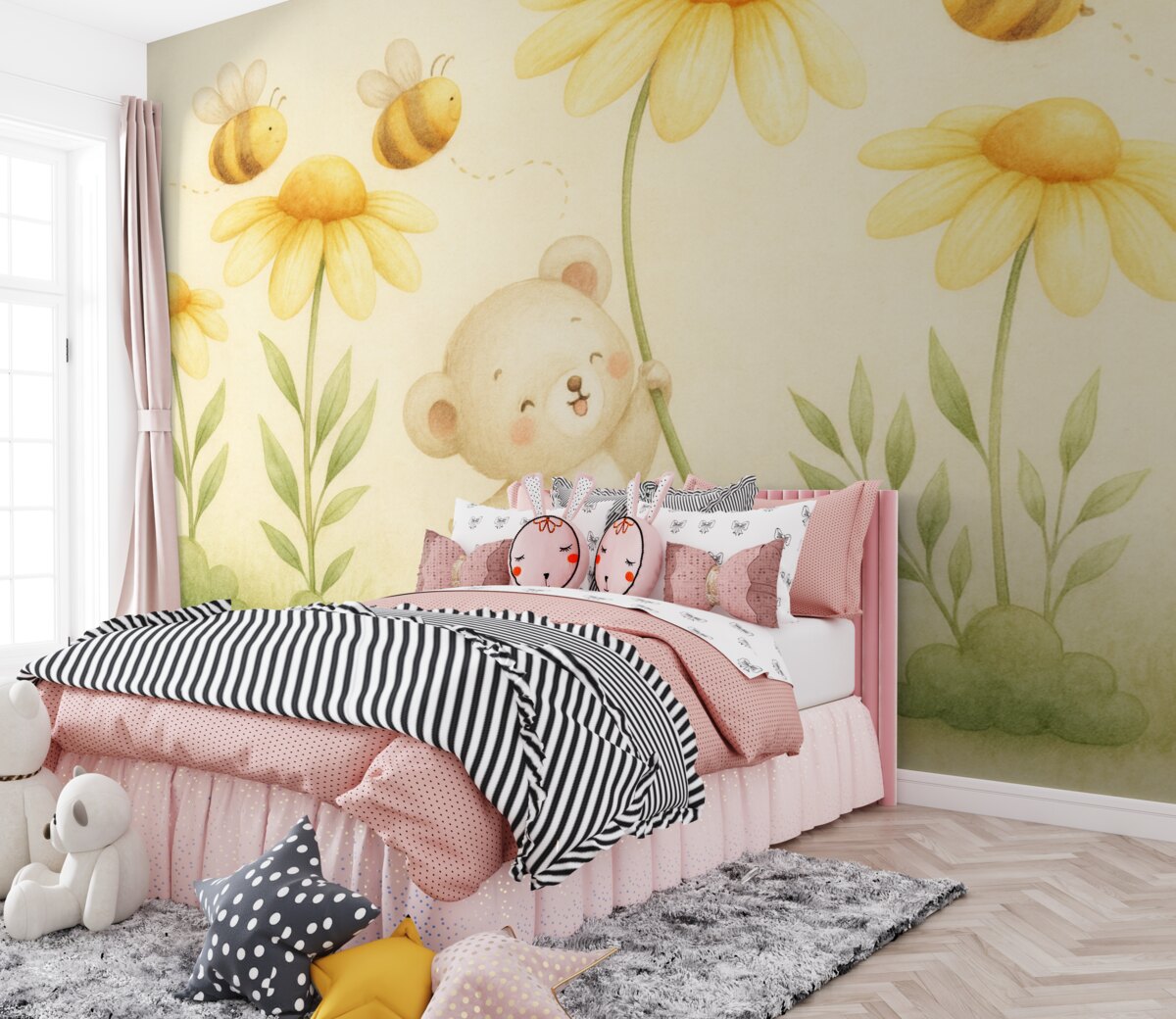 Fototapeta mysz z kwiatami stokrotek