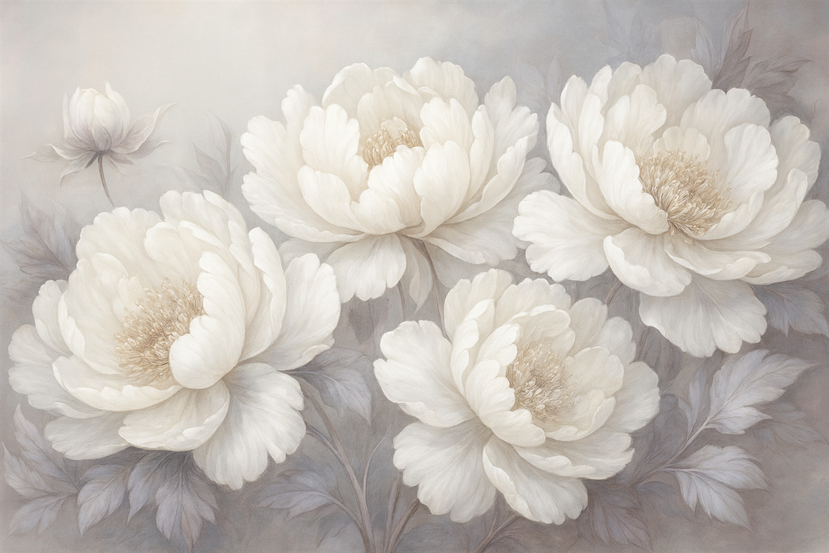 Fototapeta Wielkie jasne piwonie.