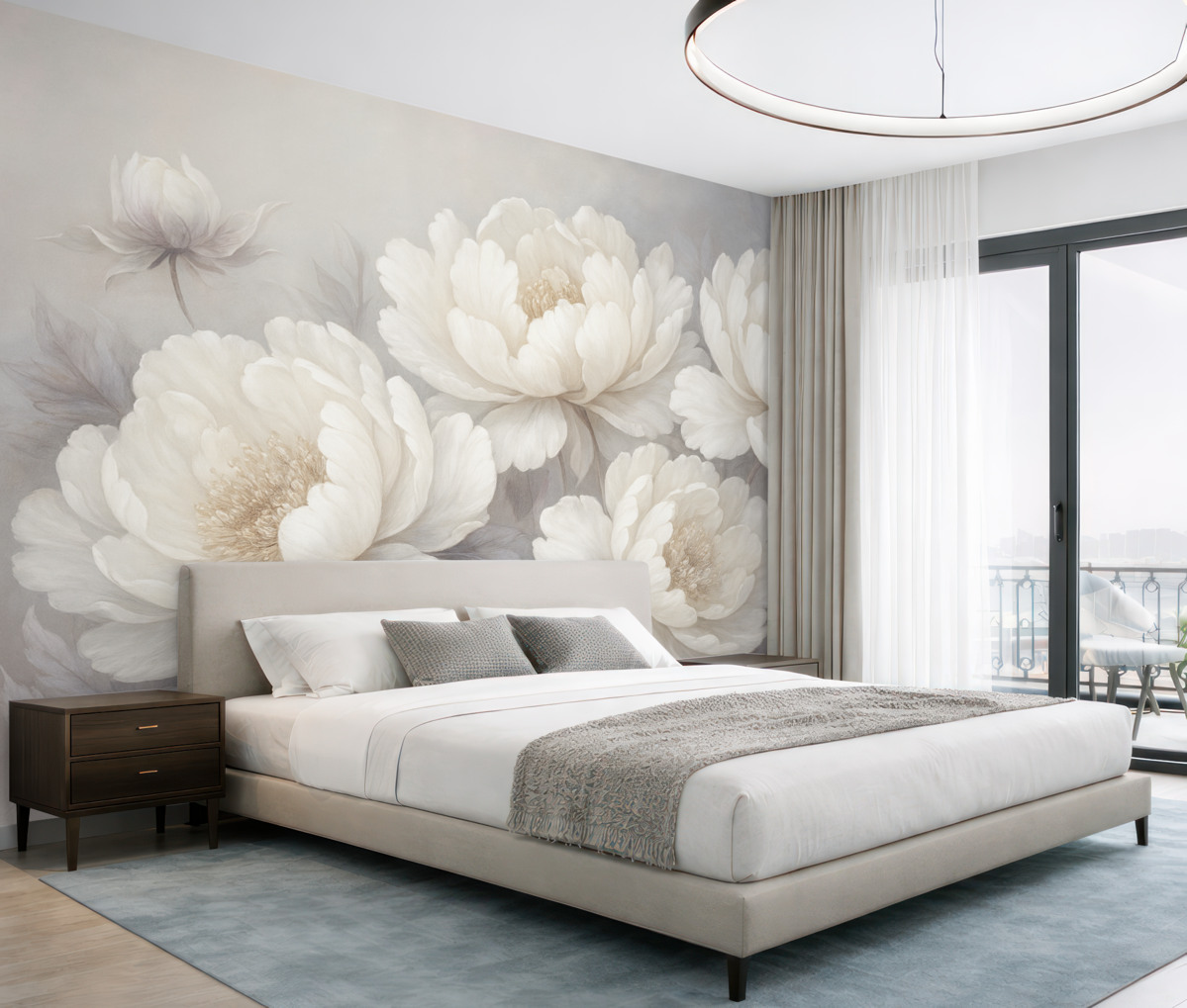 Fototapeta Wielkie jasne piwonie.