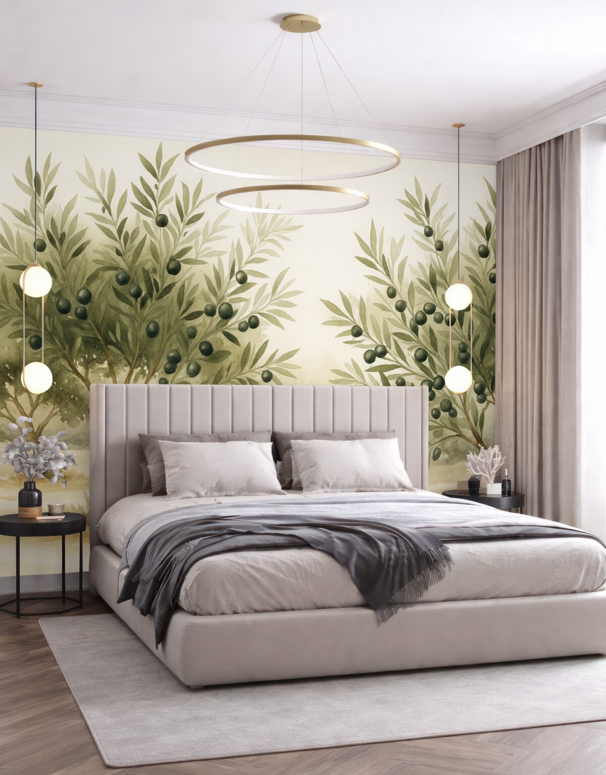 Fototapeta Oliwne drzewa abstrakcyjna kopia akwareli.