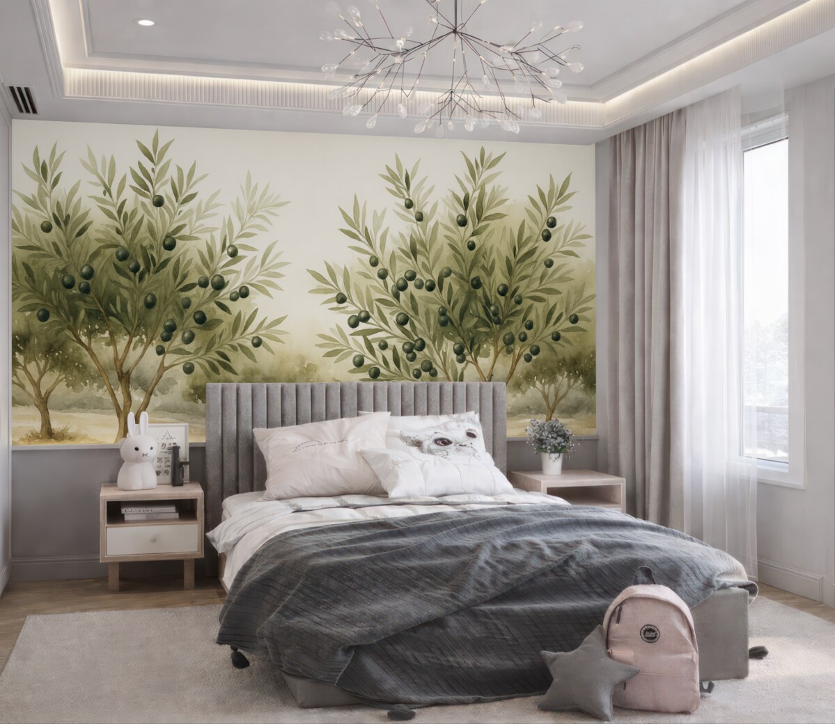 Fototapeta Oliwne drzewa abstrakcyjna kopia akwareli.