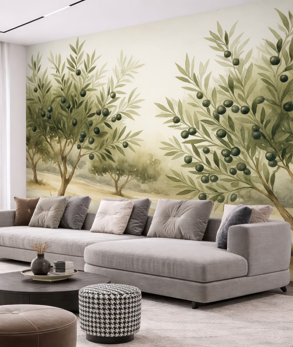 Fototapeta Oliwne drzewa abstrakcyjna kopia akwareli.