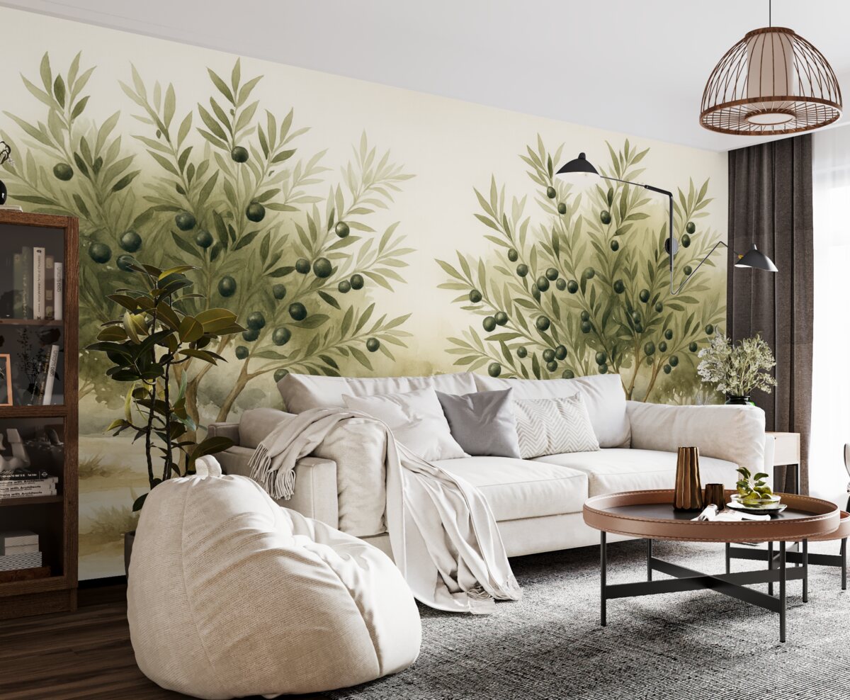 Fototapeta Oliwne drzewa abstrakcyjna kopia akwareli.