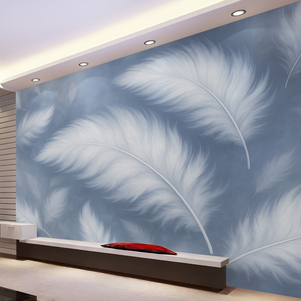 Fototapeta Wielkie pióra w odcieniu niebieskim.