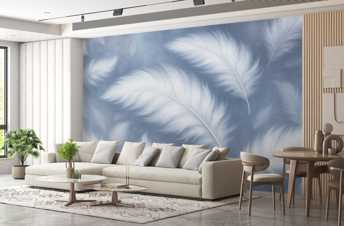 Fototapeta Wielkie pióra w odcieniu niebieskim.