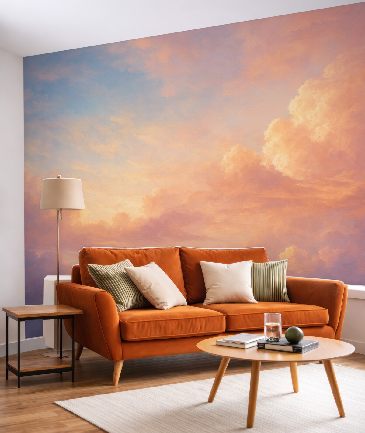 Fototapeta Jasny zachód słońca można opisać jako kolorowy zmierzch.