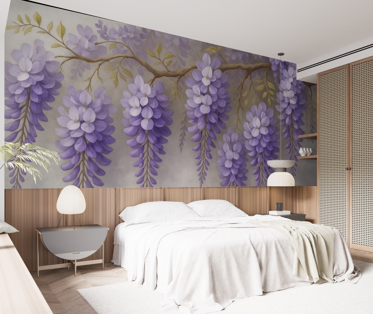 Fototapeta Lśniący bukiet kwiatów na ścianie w stylu malarstwa akwarelowego.