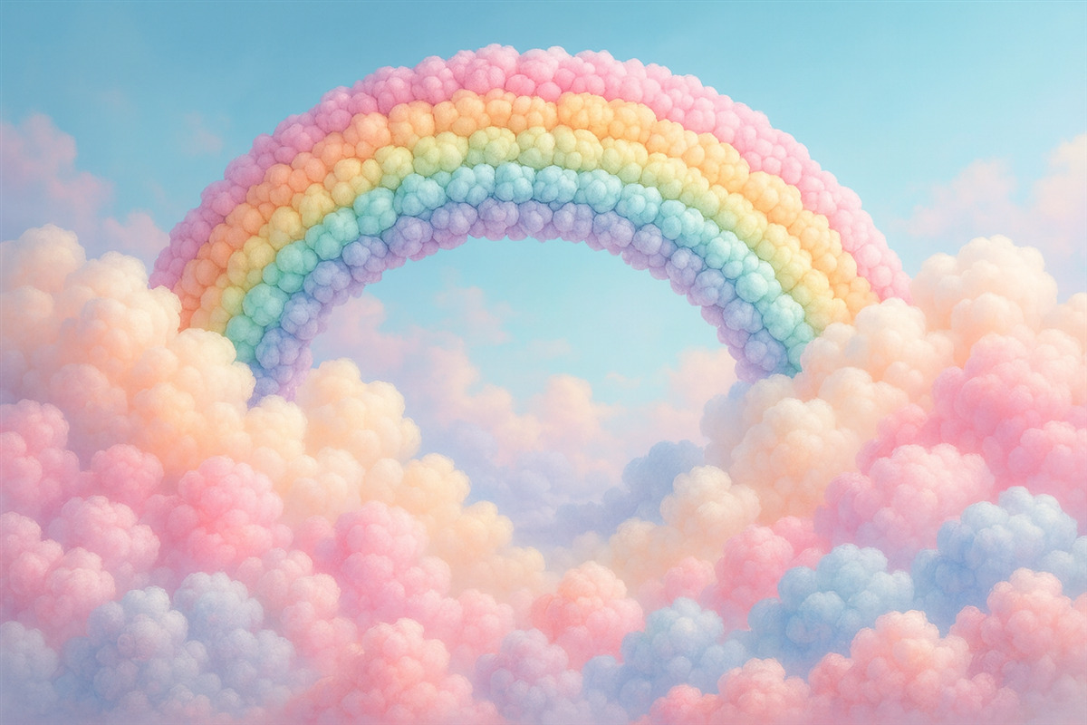 Fototapeta Puszysta opalenizna na chmurach, stworzona.