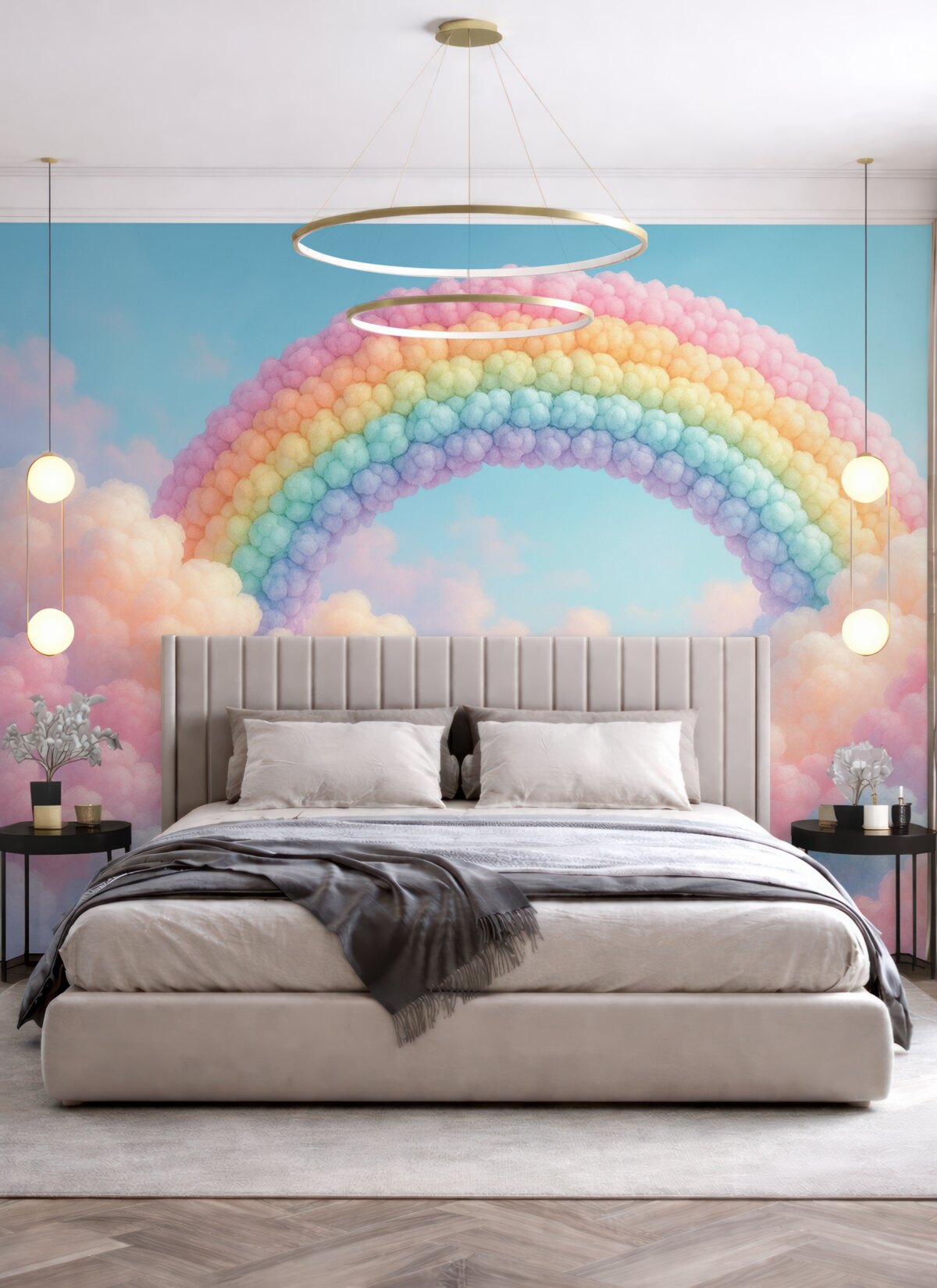 Fototapeta Puszysta opalenizna na chmurach, stworzona.