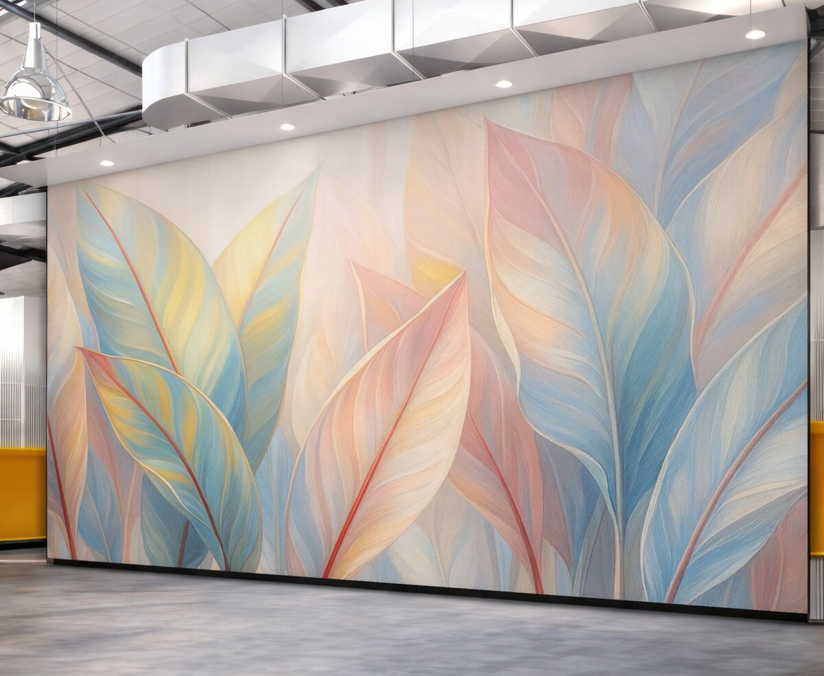 Fototapeta Podrasowane tęczowe liście.