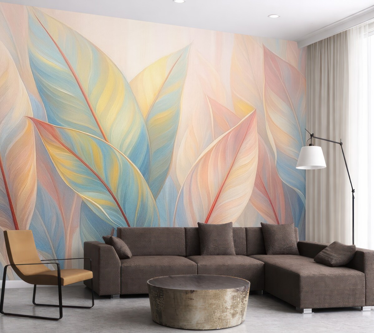 Fototapeta Podrasowane tęczowe liście.