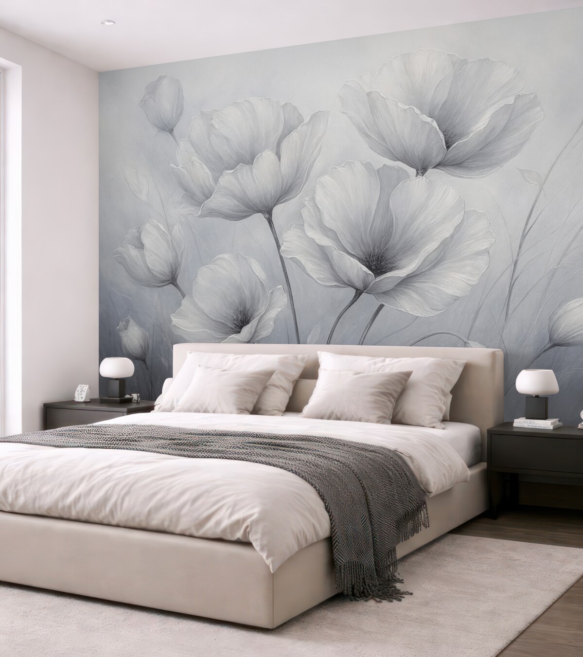 Fototapeta Kwiaty na ścianie w stylu punkowym.