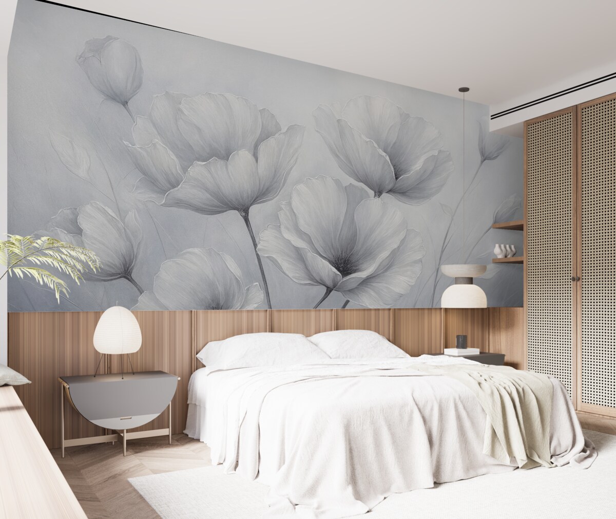 Fototapeta Kwiaty na ścianie w stylu punkowym.