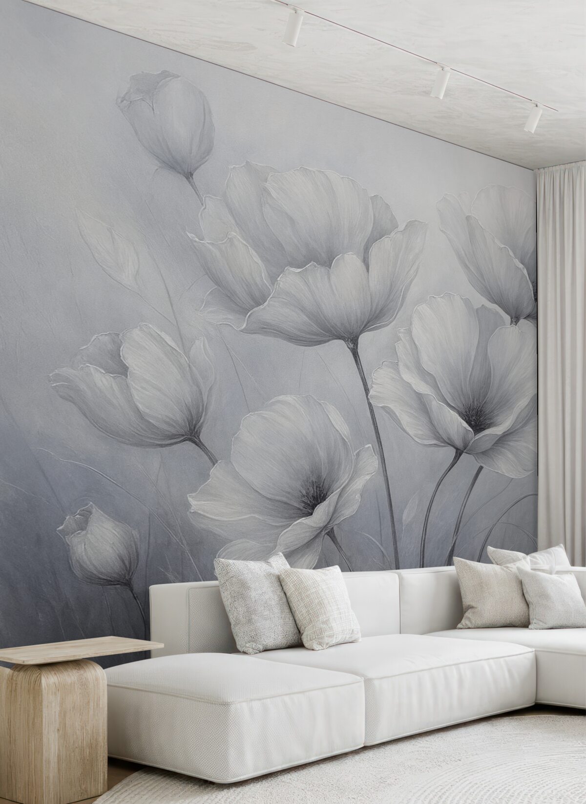 Fototapeta Kwiaty na ścianie w stylu punkowym.