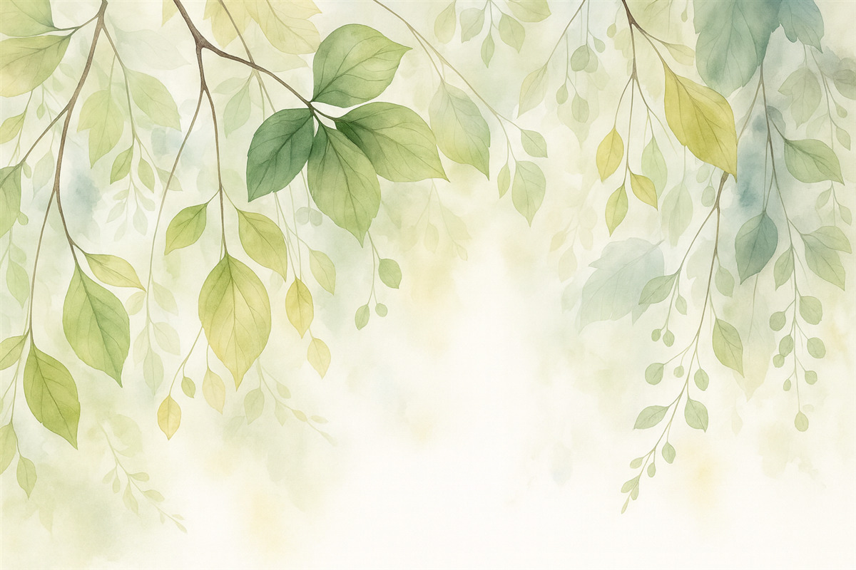 Fototapeta Abstrakcyjna roślinność naśladująca akwarelę.