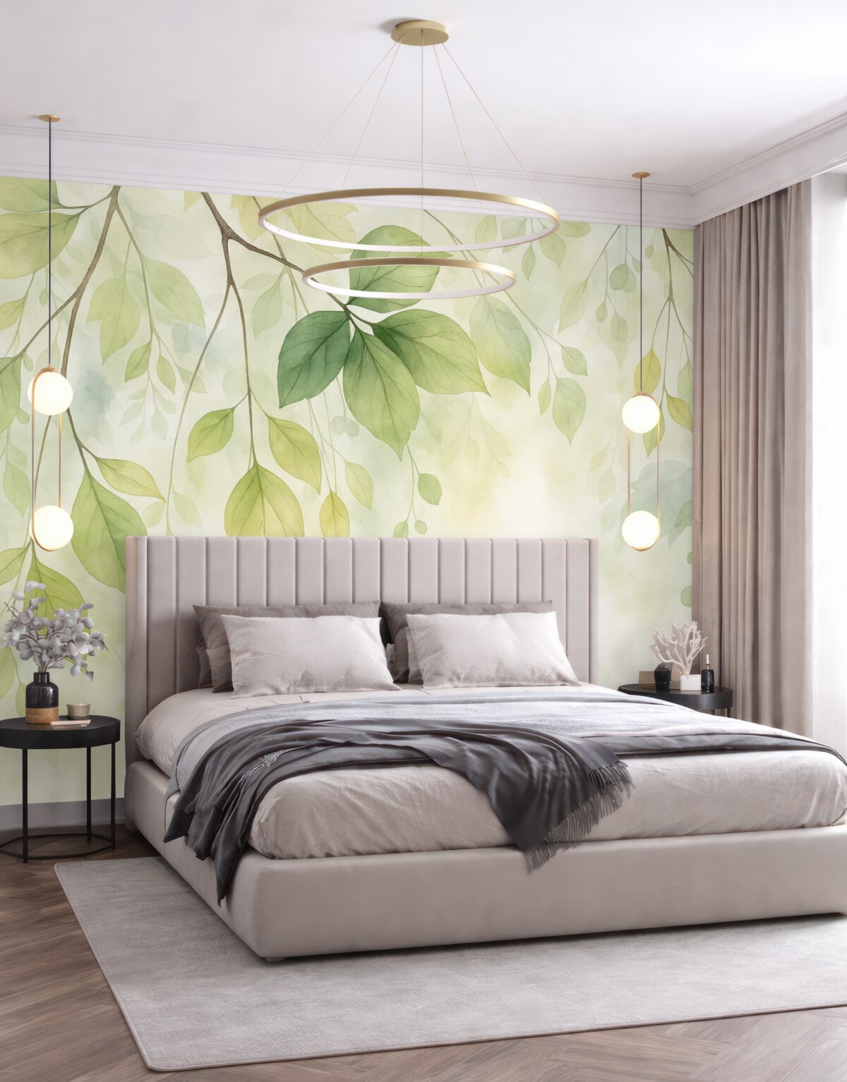 Fototapeta Abstrakcyjna roślinność naśladująca akwarelę.