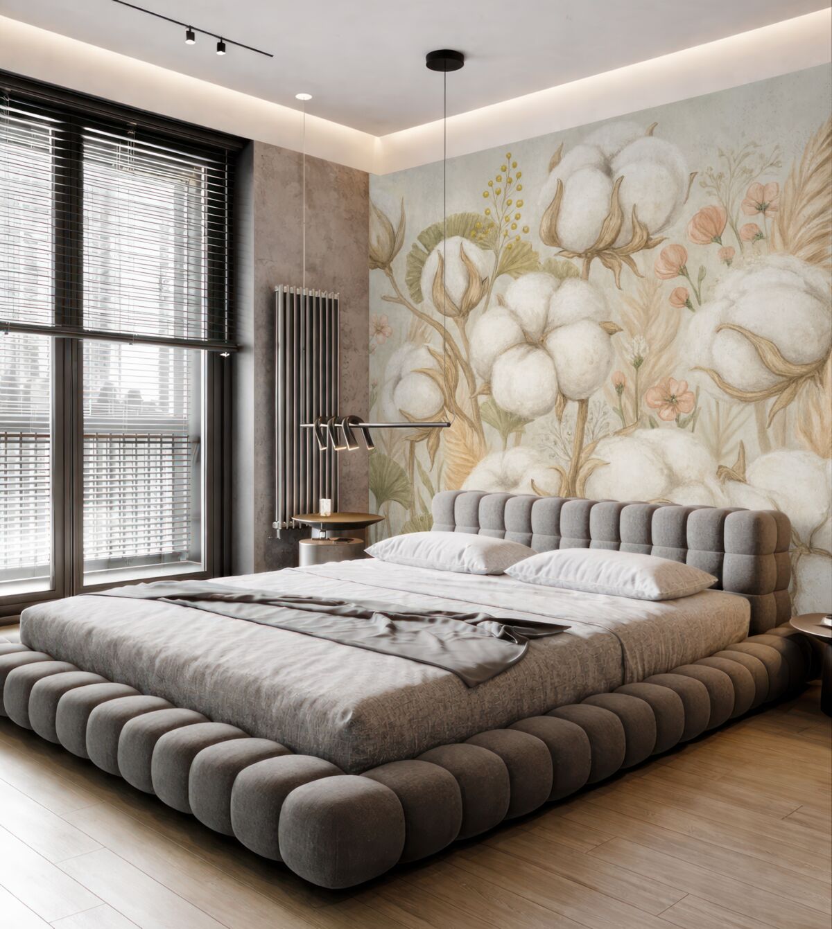 Fototapeta Subtelna aranżacja z bawełnianych kwiatów.