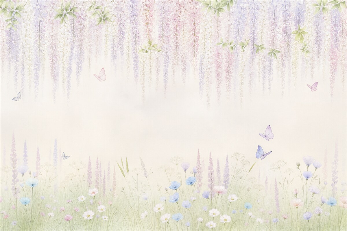 Fototapeta Kwitnące kwiaty glicynii.