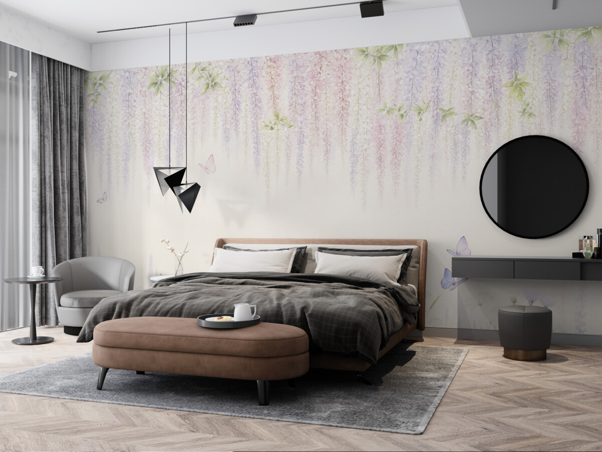 Fototapeta Kwitnące kwiaty glicynii.