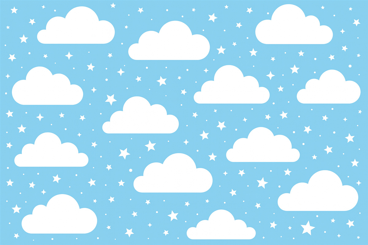 Fototapeta Rozgwieżdżone niebo w błękitnym tonie.