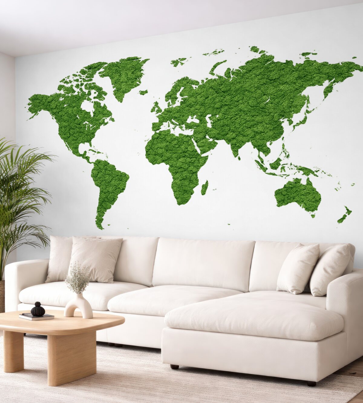 Fototapeta Mapa globu z mchem, przyroda, zielona gama kolorów.