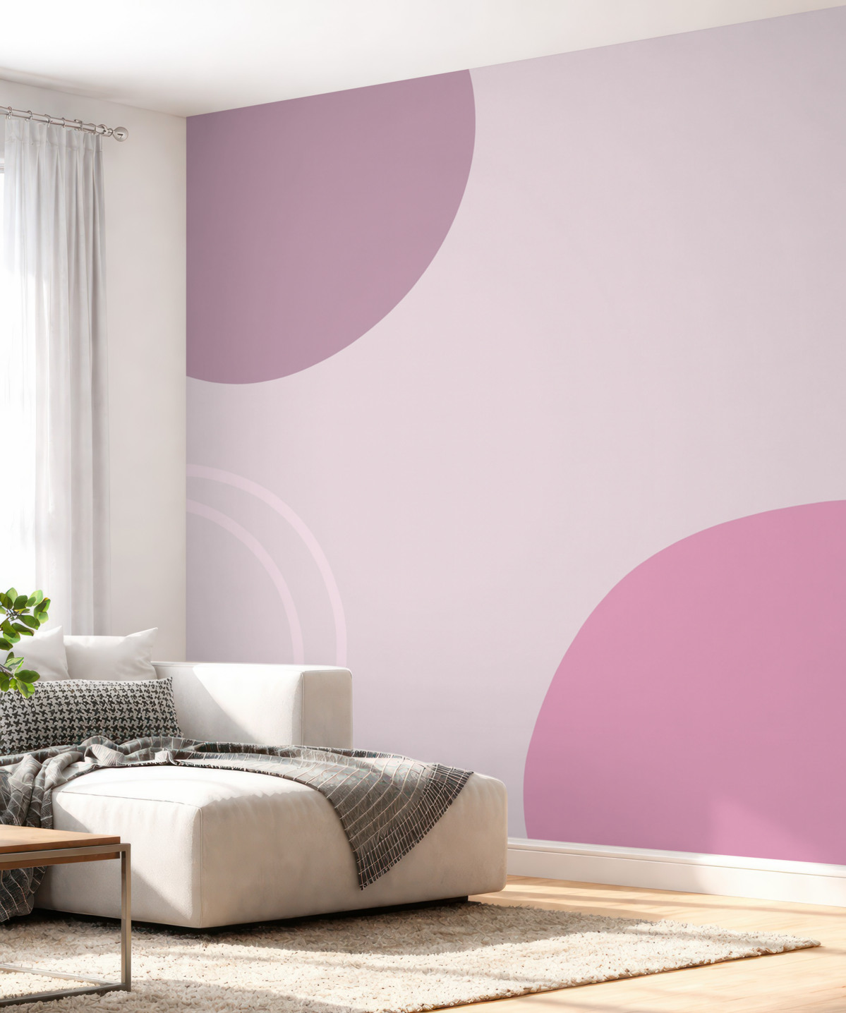 Fototapeta Różowa abstrakcja z liśćmi.