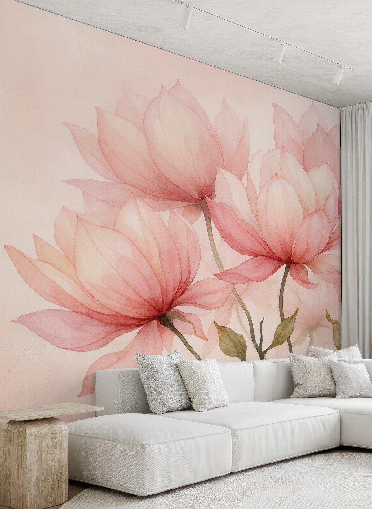 Fototapeta wielkie różowe kwiaty