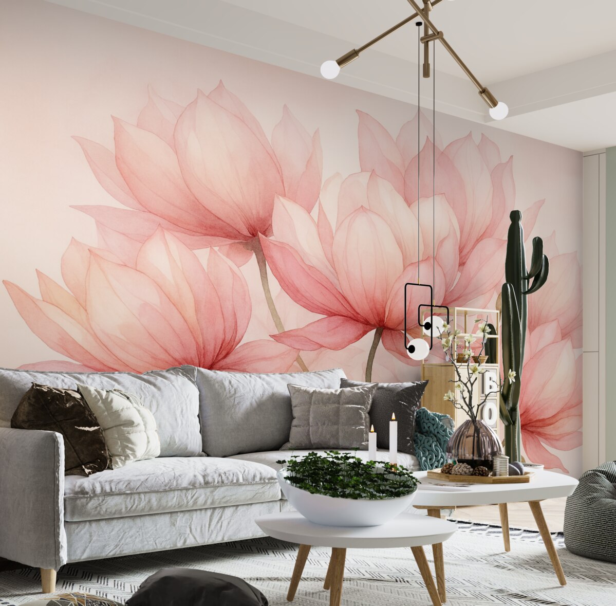 Fototapeta wielkie różowe kwiaty