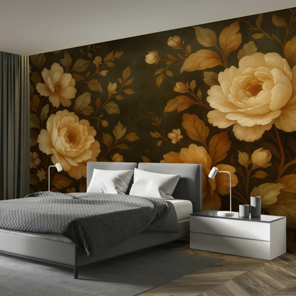 Fototapeta Urokliwy bukiet na ciemnym tle.